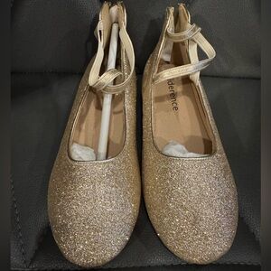 Sparkly Gold Girls Size 13 Dress Shoes